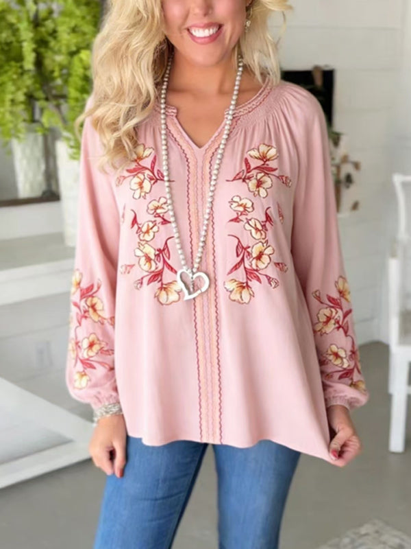 Blush Meadow Embroidered Blouse