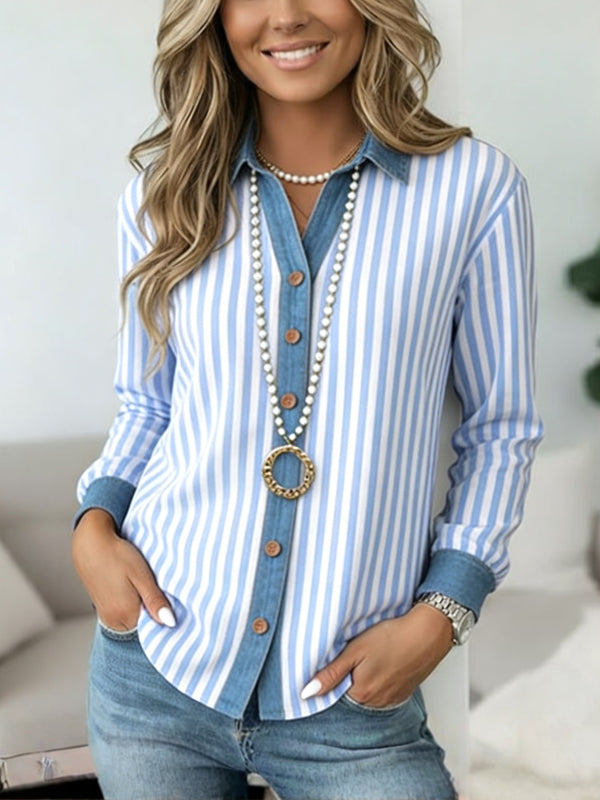 Classic Blue Stripe Button-Down Shirt