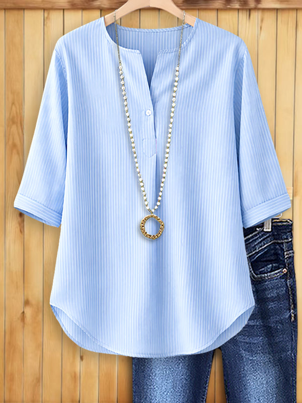 Pinstripe Loose Casual Top