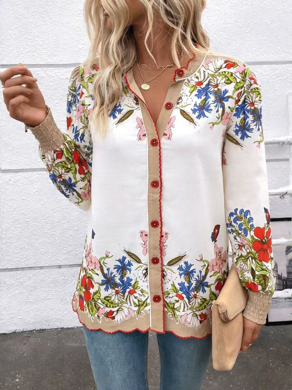 Natural Floral Casual Blouse