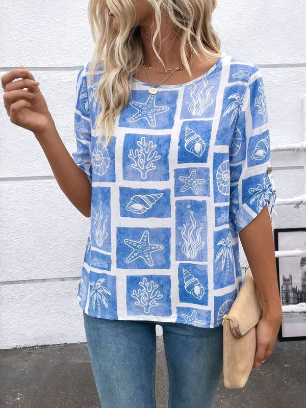 Seaside Sketch Casual Blouse