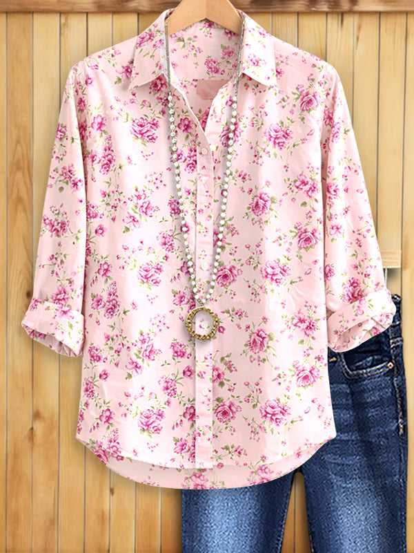 Blush Garden Button-Up Blouse