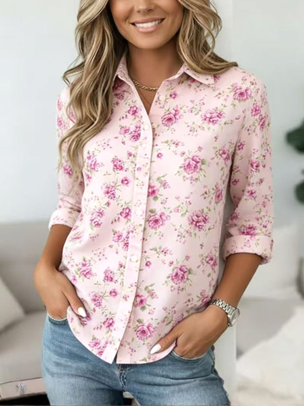 Blush Garden Button-Up Blouse