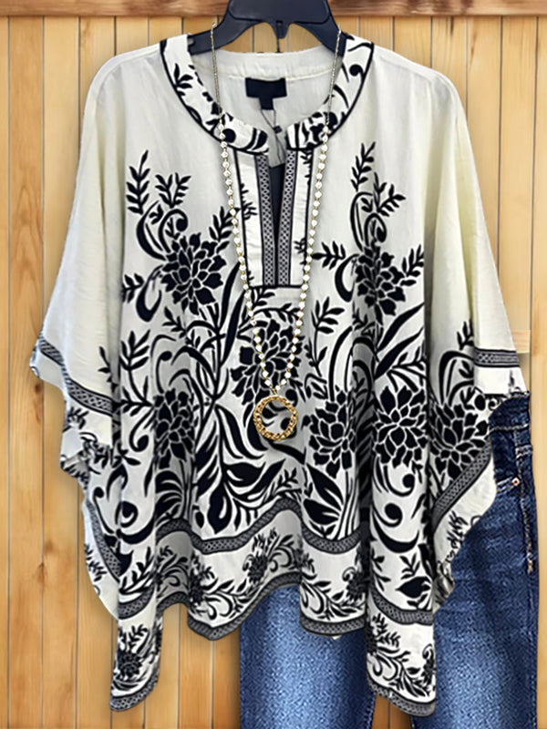 Midnight Bloom Boho Top