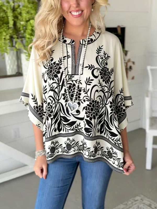 Midnight Bloom Boho Top