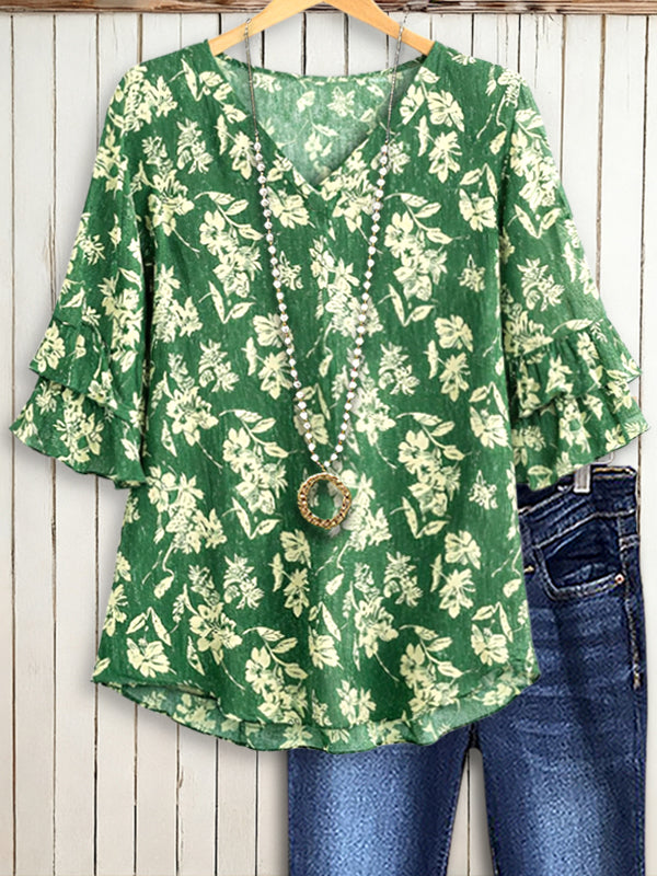 Meadow Breeze Ruffle Sleeve Top