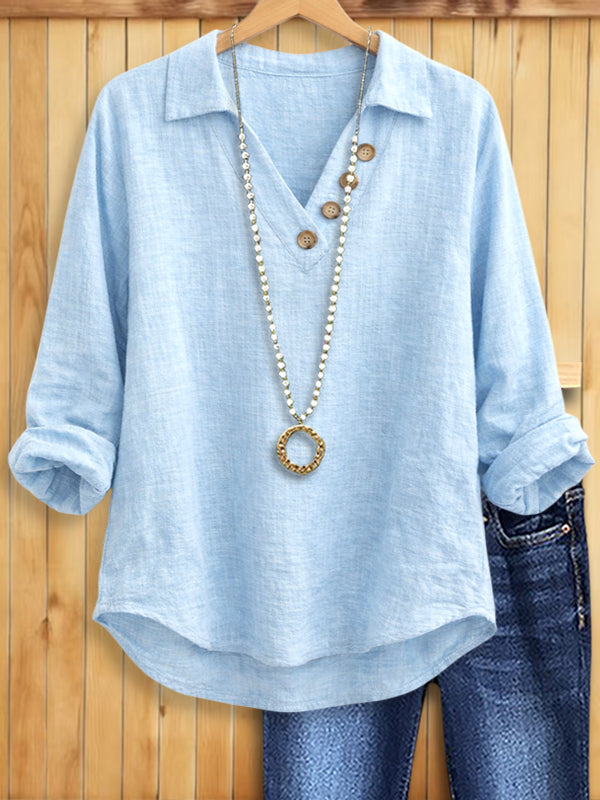 Sky Harbor Button Accent Blouse