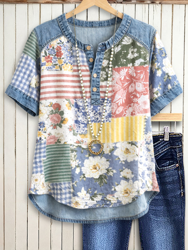 Vintage Garden Patchwork Top