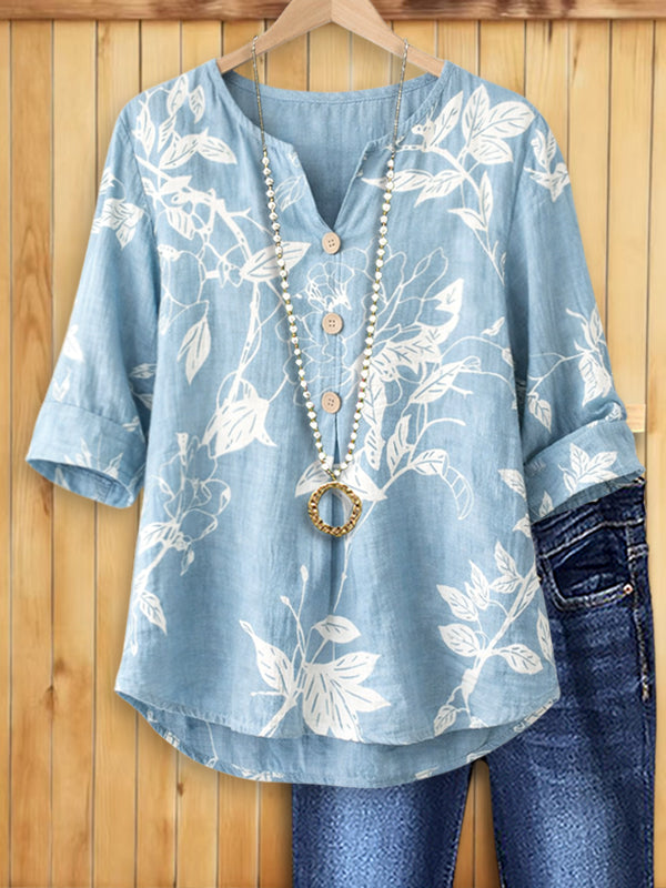 Coastal Breeze Button Henley Top