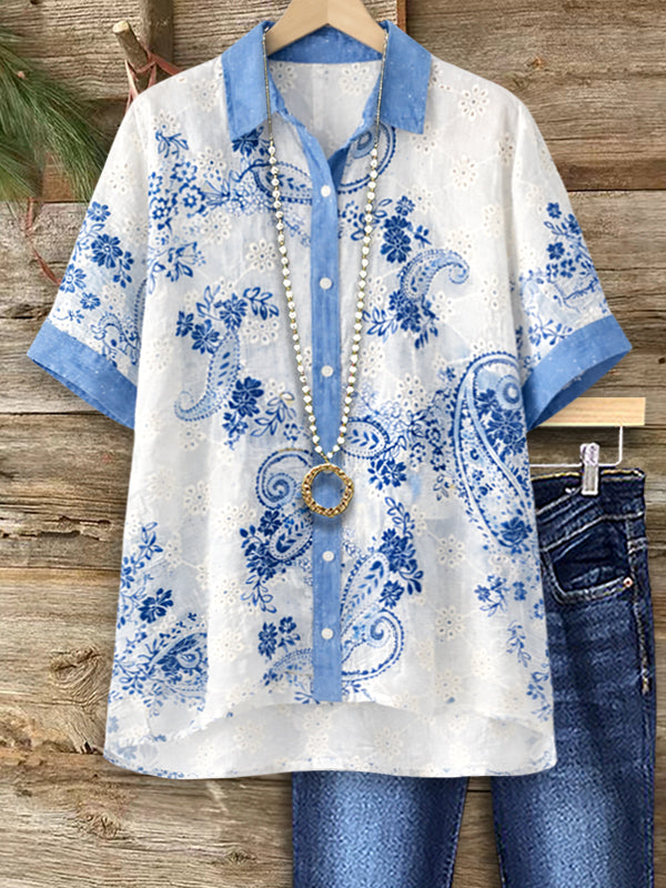 Blue Porcelain Print Shirt