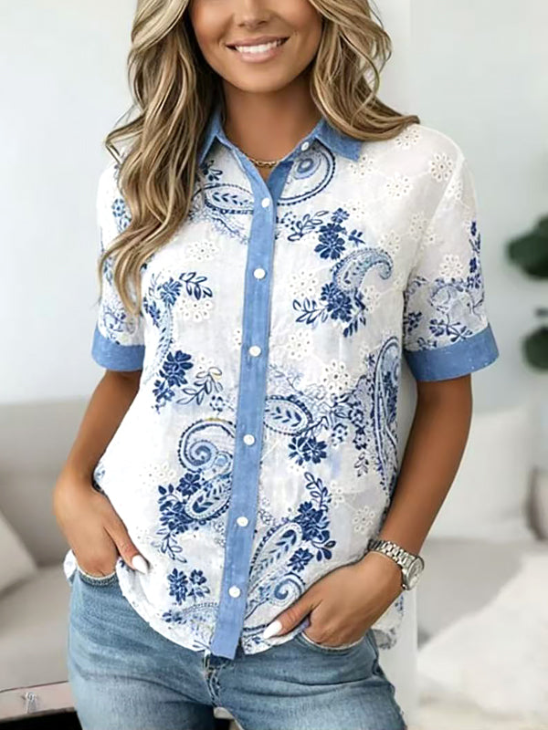 Blue Porcelain Print Shirt