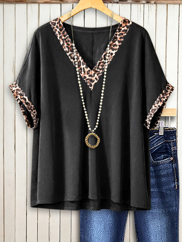 Wild Chic Leopard Trim Top