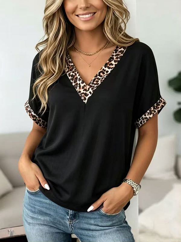 Wild Chic Leopard Trim Top