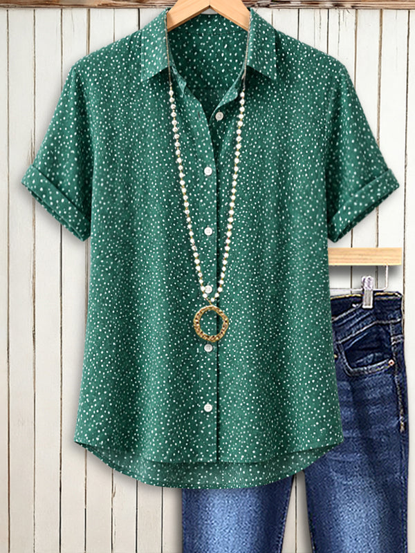 Emerald Breeze Polka Dot Shirt