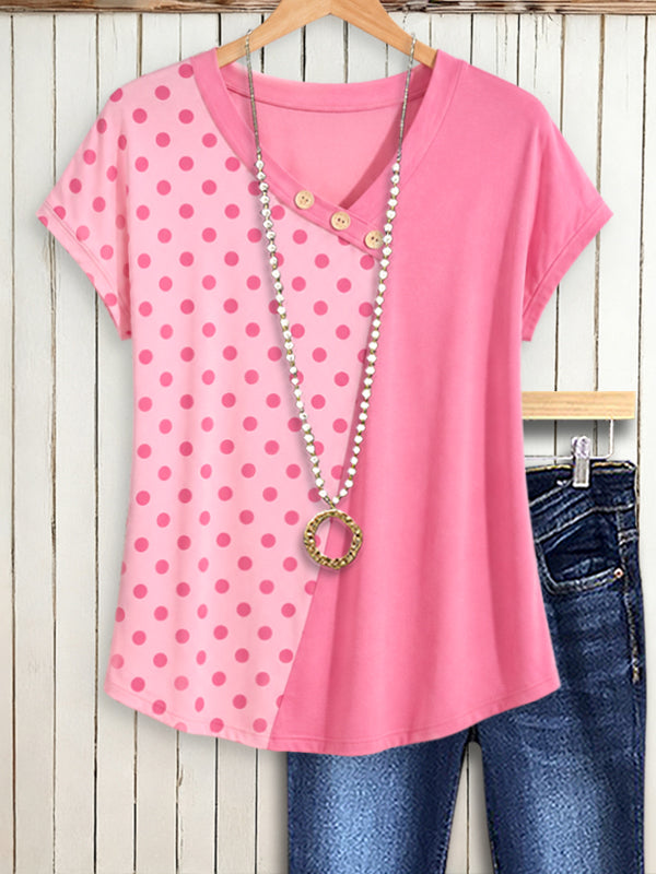 Sweetheart Dot V-Neck Top