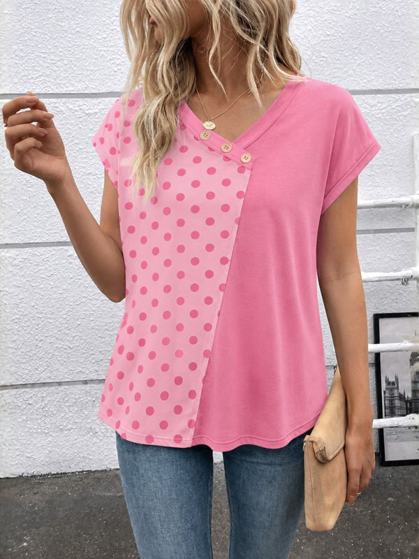 Sweetheart Dot V-Neck Top