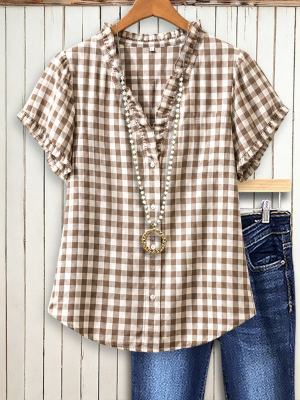 Country Charm Gingham Blouse