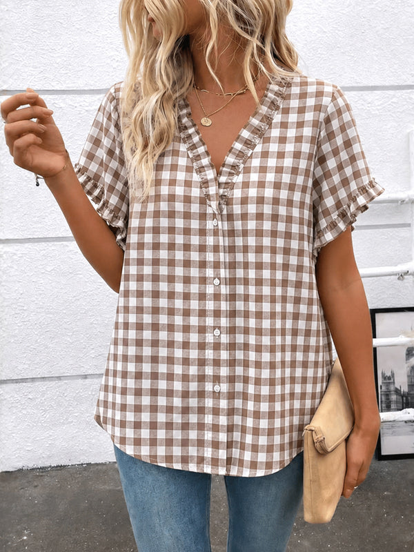 Country Charm Gingham Blouse