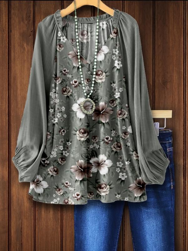 Lily Flower Lantern Sleeve Top