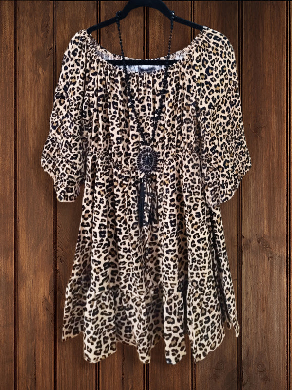 Leopard Layered Ruffle Dress
