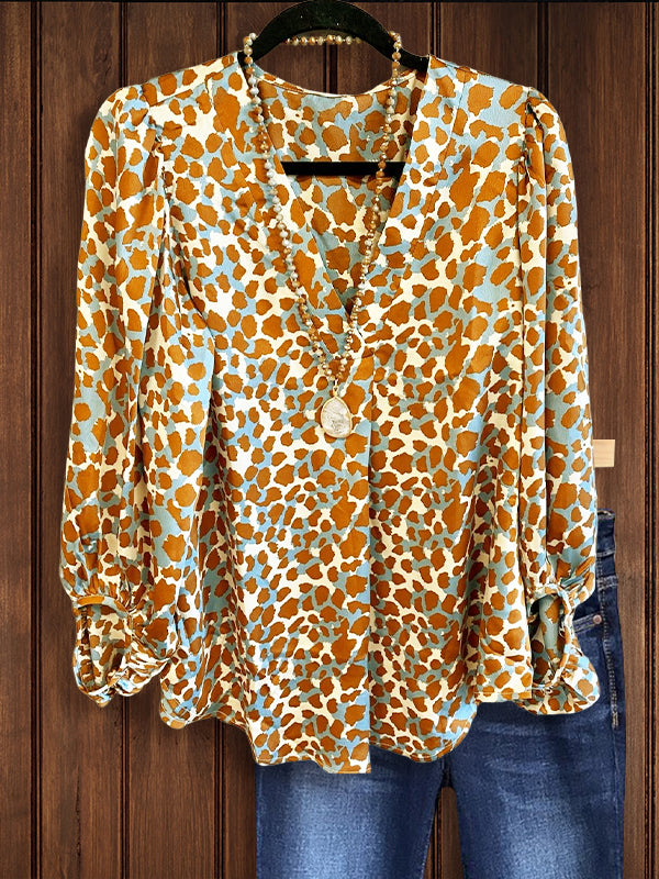 Multicolor Jaguar Print Blouse