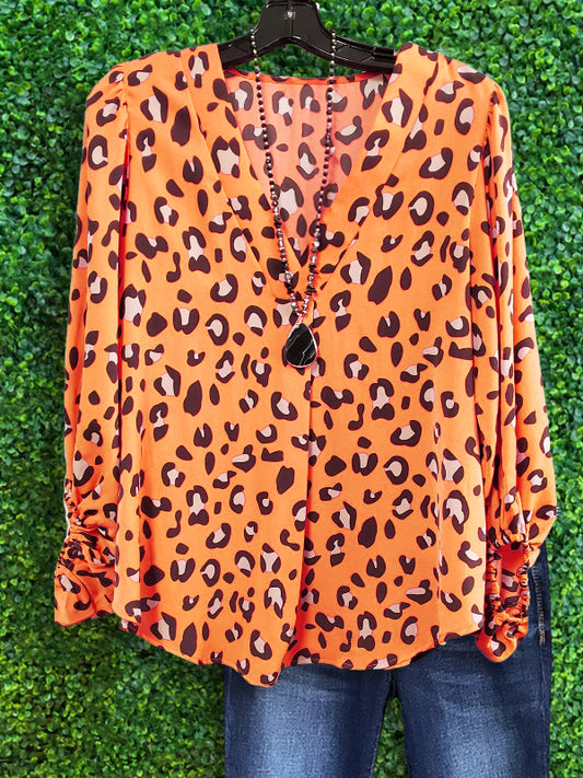 Leopard Print Oversized Top