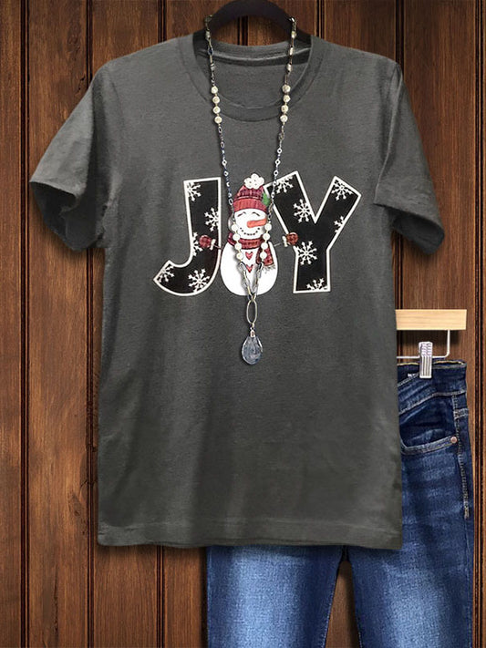 Joy Snowman Printed Tee