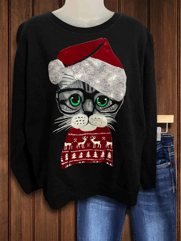 Christmas Theme Kitten Sweatshirt