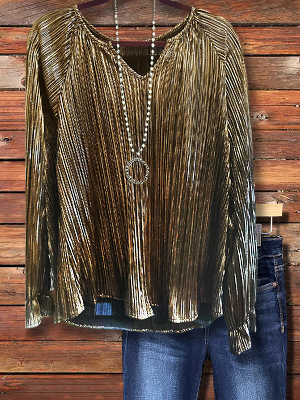 Gold Pleated Polarized Top