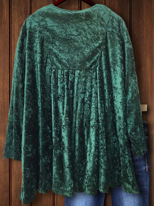 Vintage Velvet Top In Green