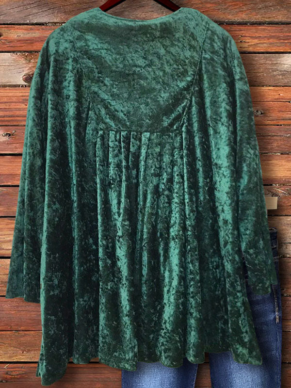 Vintage Velvet Top In Green