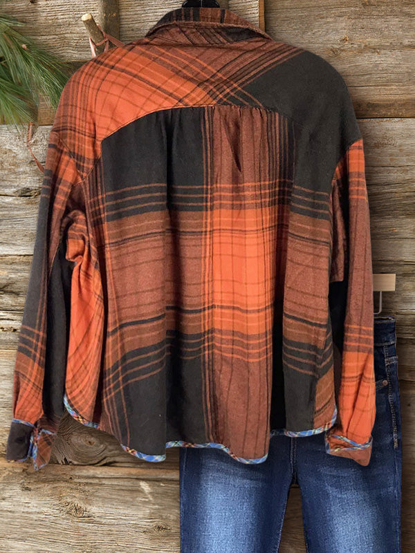 Flannel Large Plaid Blouse