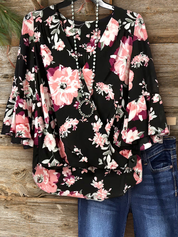 Elegant Floral Print Top