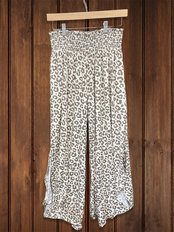 Cozy Leopard Wide Leg Pant