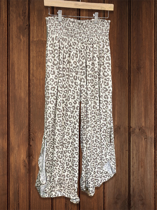 Cozy Leopard Wide Leg Pant