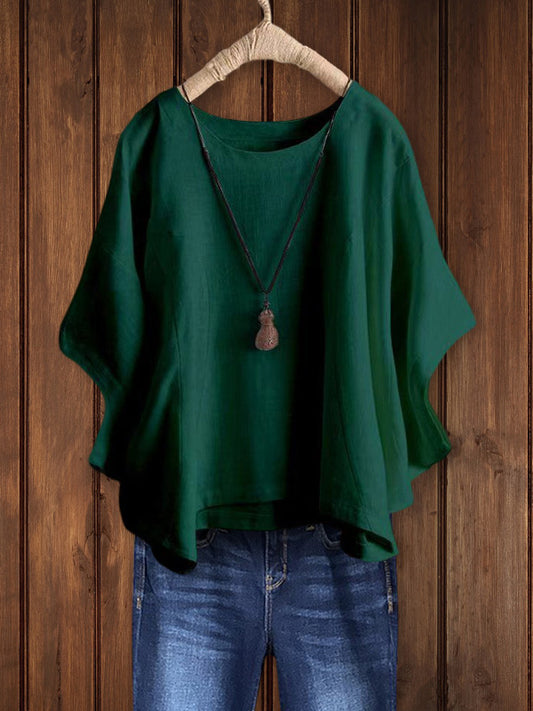 Relaxed Crew Neck Tunic Top