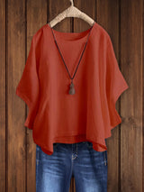 Relaxed Crew Neck Tunic Top