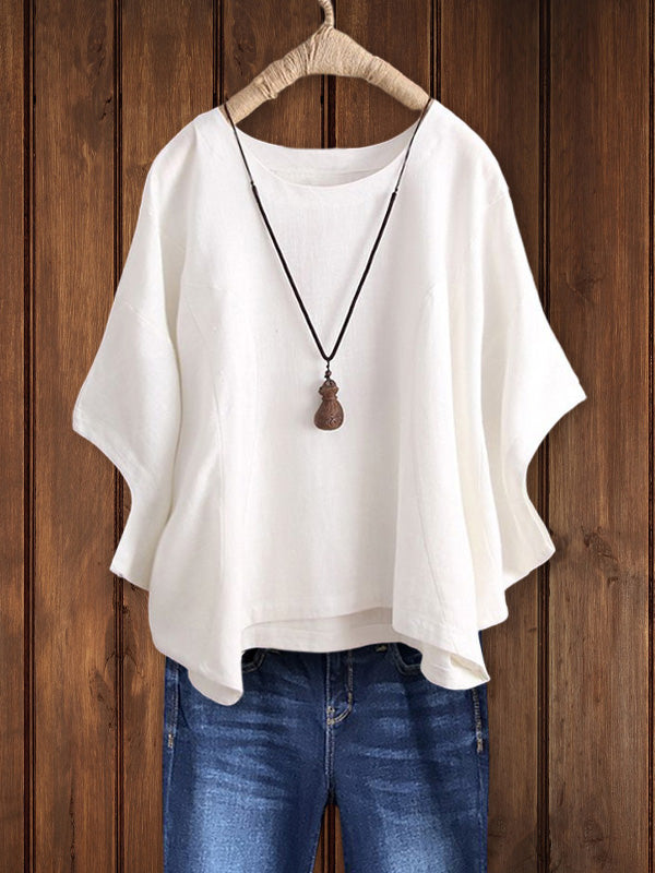 Relaxed Crew Neck Tunic Top