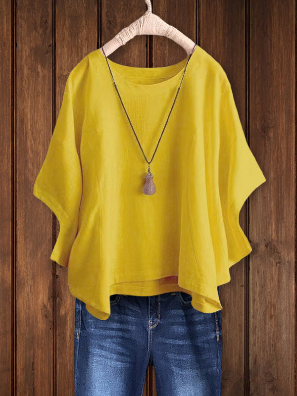 Relaxed Crew Neck Tunic Top