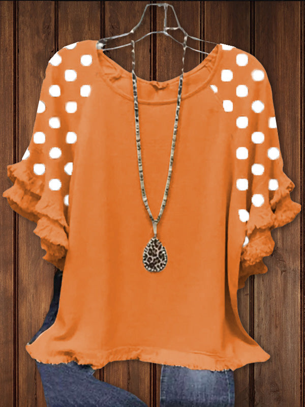 Polka Dots and Ruffles Linen Tee