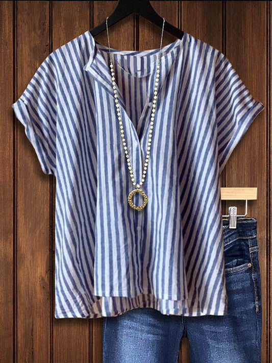 Striped Loose Casual Blouse