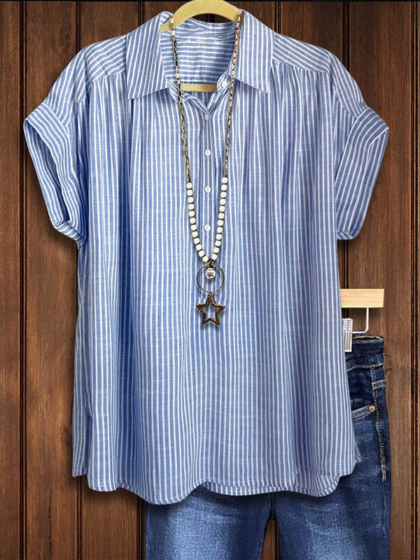 Classic Striped Loose Casual Blouse