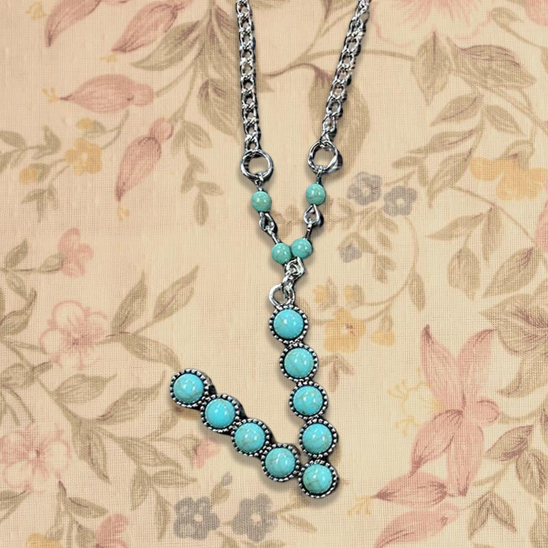 Turquoise Letter Necklace